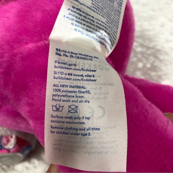 Build A Bear Candy Hearts Unicorn 17 Inch Hot Pink Silver Sparkle Stuffed Animal - Picture 5 of 11